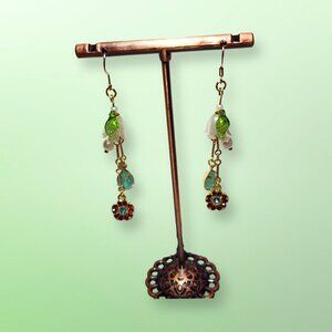 Lily & Leaf Dangle Earrings
